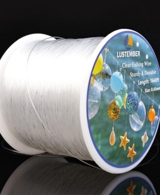 LUSTEMBER Fishing Wire, 1640 ft Clear Fishing Line, Strong Invisible String for Hanging Decorations, Balloons, Crafts, Jewelry Making, Beading, Bracelets and Necklaces