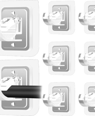 Codoule Self Adhesive No Drill Adjustable Curtain Rod Holder Hooks Brackets, Nail Free, No Drilling Hangers for Bathroom, Kitchen, Home, Bathroom and Hotel, Transparent, 8PCS