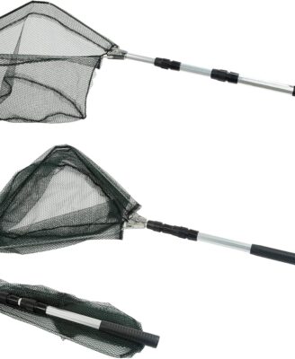 RESTCLOUD Fishing Landing Net with Telescoping Pole Handle, Fishing net Freshwater for Kids Men Women, Extend to 40-63 Inches