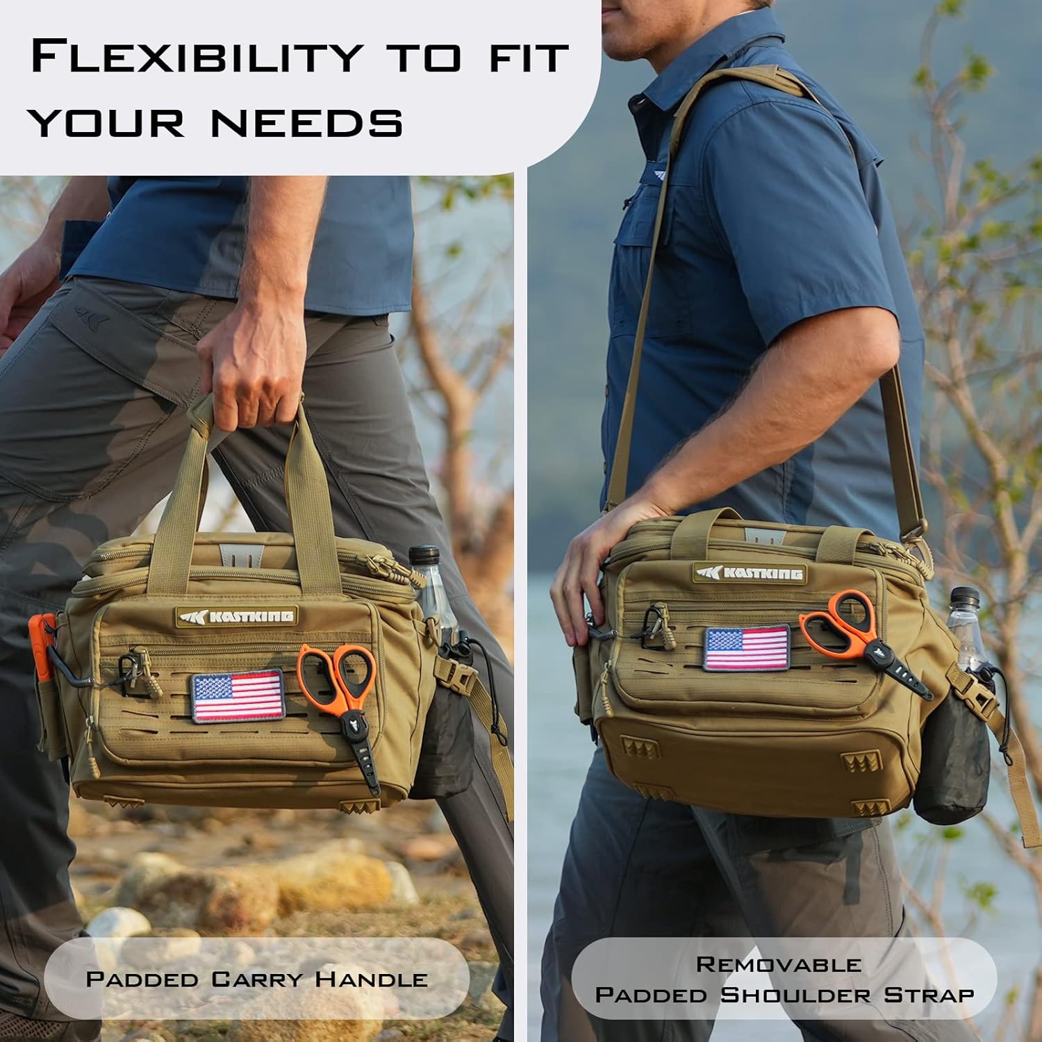 KastKing Fishing Tackle Bags - Saltwater & Freshwater Fishing Bags - Water Resistant, Padded Shoulder Strap - Gear Storage - Image 4