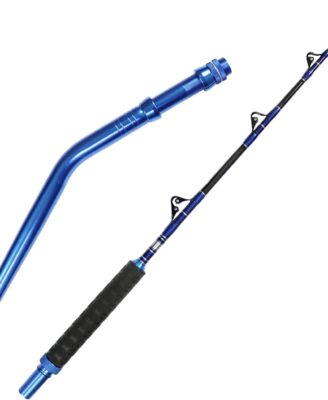 Fiblink 2-Piece Saltwater Offshore Heavy Bent/Straight Butt Trolling Rod Fishing Roller Rod Conventional Boat Deep Sea Fishing Pole (5'1"/5'6"/6'/6'6",30-50lb/50-80lb/80-120lb)