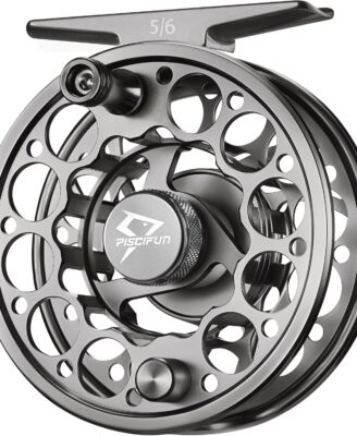 Piscifun Sword Fly Fishing Reel, CNC-Machined Aluminum Alloy Fly Reel, 3/4, 5/6, 7/8, 9/10 Weight, Black, Gunmetal